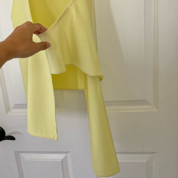 Rare Kaarem Stigma Layered Back Knot Tie Tank Top size XS Lemon Yellow Modern - Picture 4 of 13